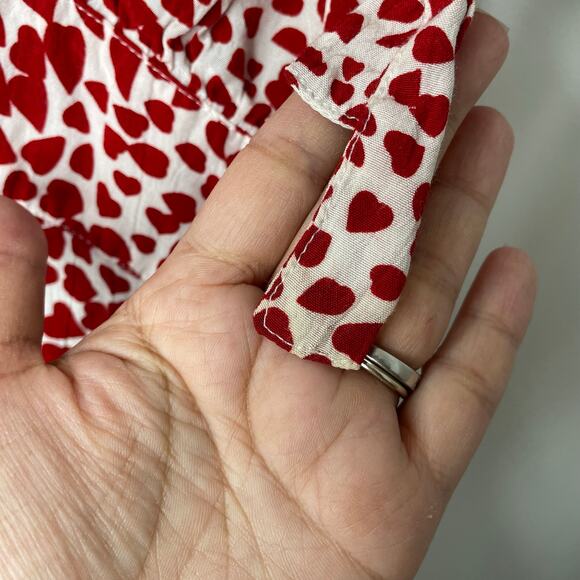 Rue Stiic Laguna Mini Dress Red White Heart Print Size M V-neck Valentines - Picture 8 of 13